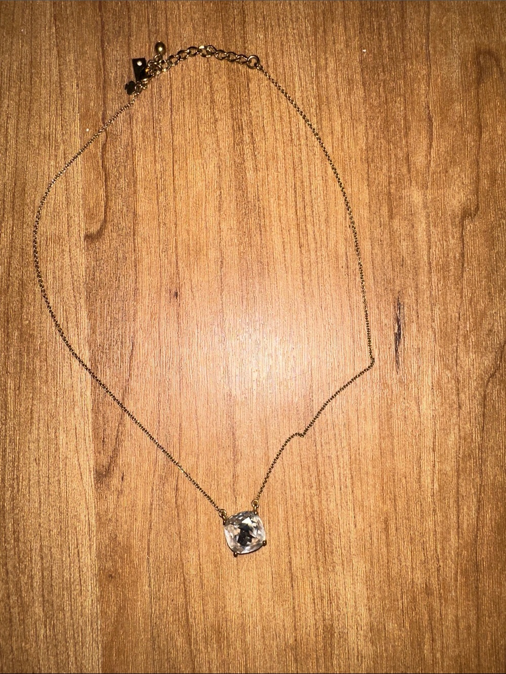 Kate Spade Delicate Gold Necklace with Clear Crystal Pendant